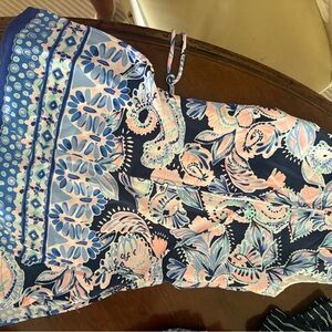 Lilly Pulitzer Blue and Pink Floral Mini Dress